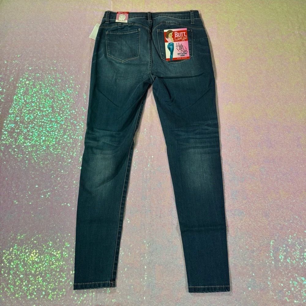 medium blue high-rise butt-lifting skinny jeans - Picture 7 of 7